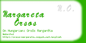 margareta orsos business card