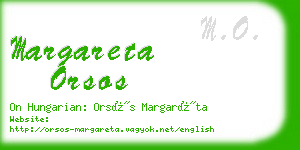 margareta orsos business card